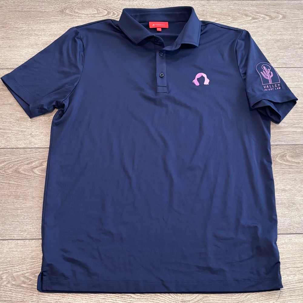 Redvanly Polo Shirt Mens Large Navy Blue Golf Active Preppy Casual Athletic